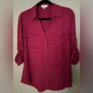 Express The Portofino Shirt Original Fit in Maroon